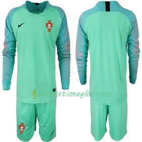 Divisa di Calcio Portogallo Portiere Bambino Maglia Mondiali 2018 Manica Lunga